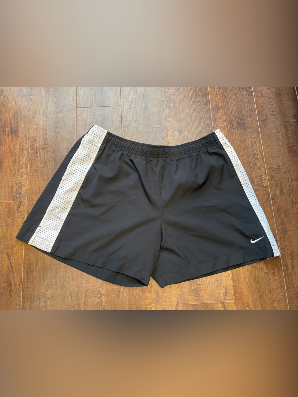 Black Nike Athletic Shorts with White Trim - Women's